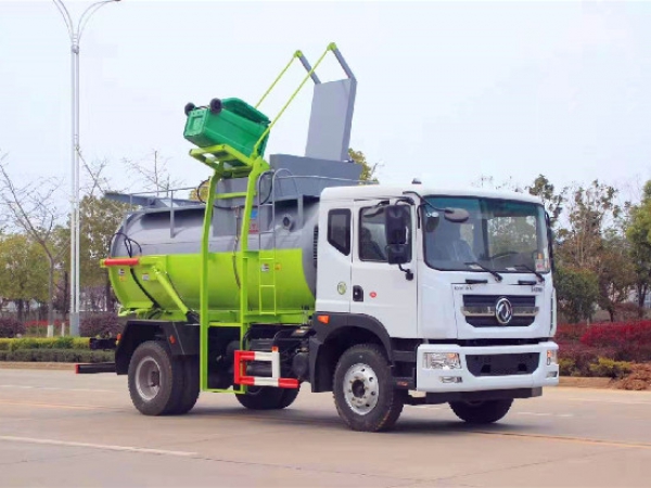 東風多利卡D9國六8-12方餐廚垃圾車（圓罐）