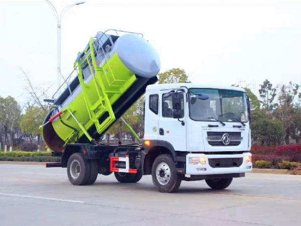 東風多利卡D9國六8-12方餐廚垃圾車（圓罐）