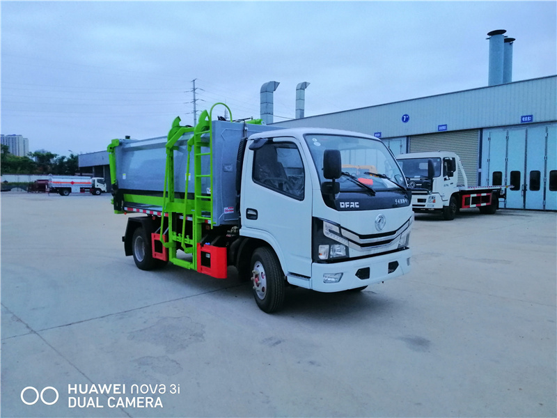 國六6方黃牌東風多利卡D6對接式側裝垃圾車