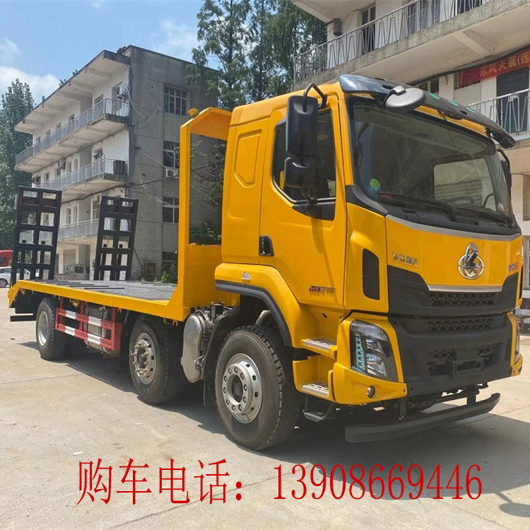 國六柳汽前四後四小三軸平板運輸車