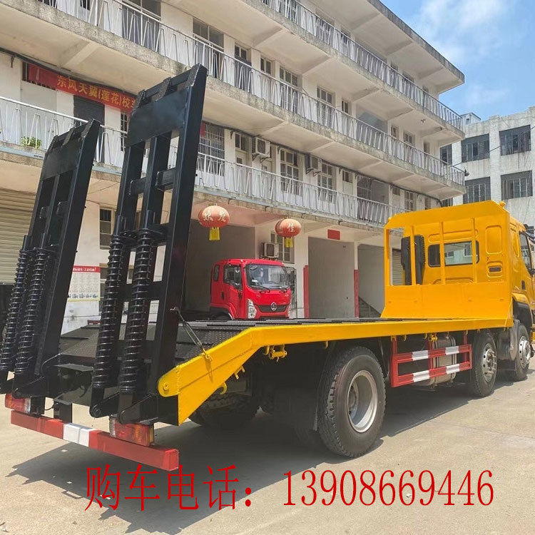國六柳汽前四後四小三軸平板運輸車