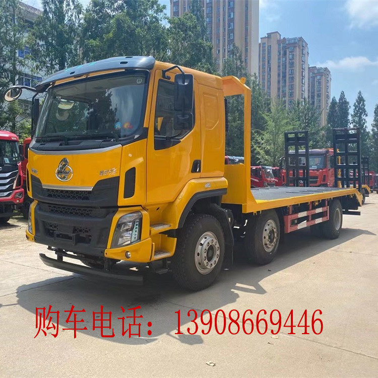 國六柳汽前四後四小三軸平板運輸車
