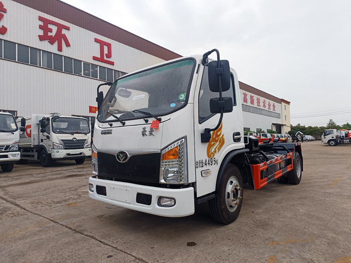 重汽豪曼藍牌勾臂垃圾車